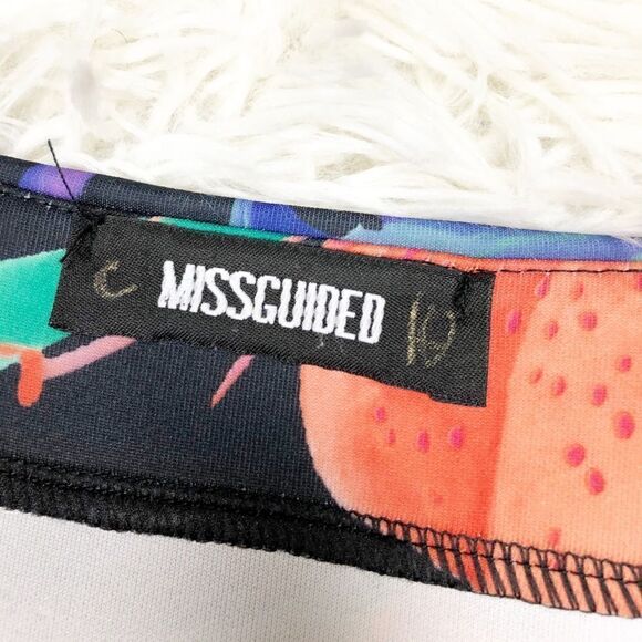 Missguided Black Floral Dress Size 6 - Picture 6 of 7